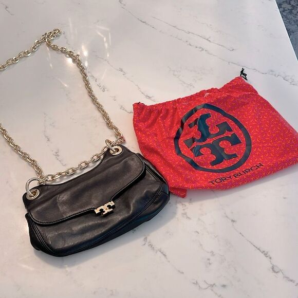 Tory Burch Handbags - TORY BURCH MINI MEGAN BLACK CROSSBODY CHAIN BAG & Storage bag